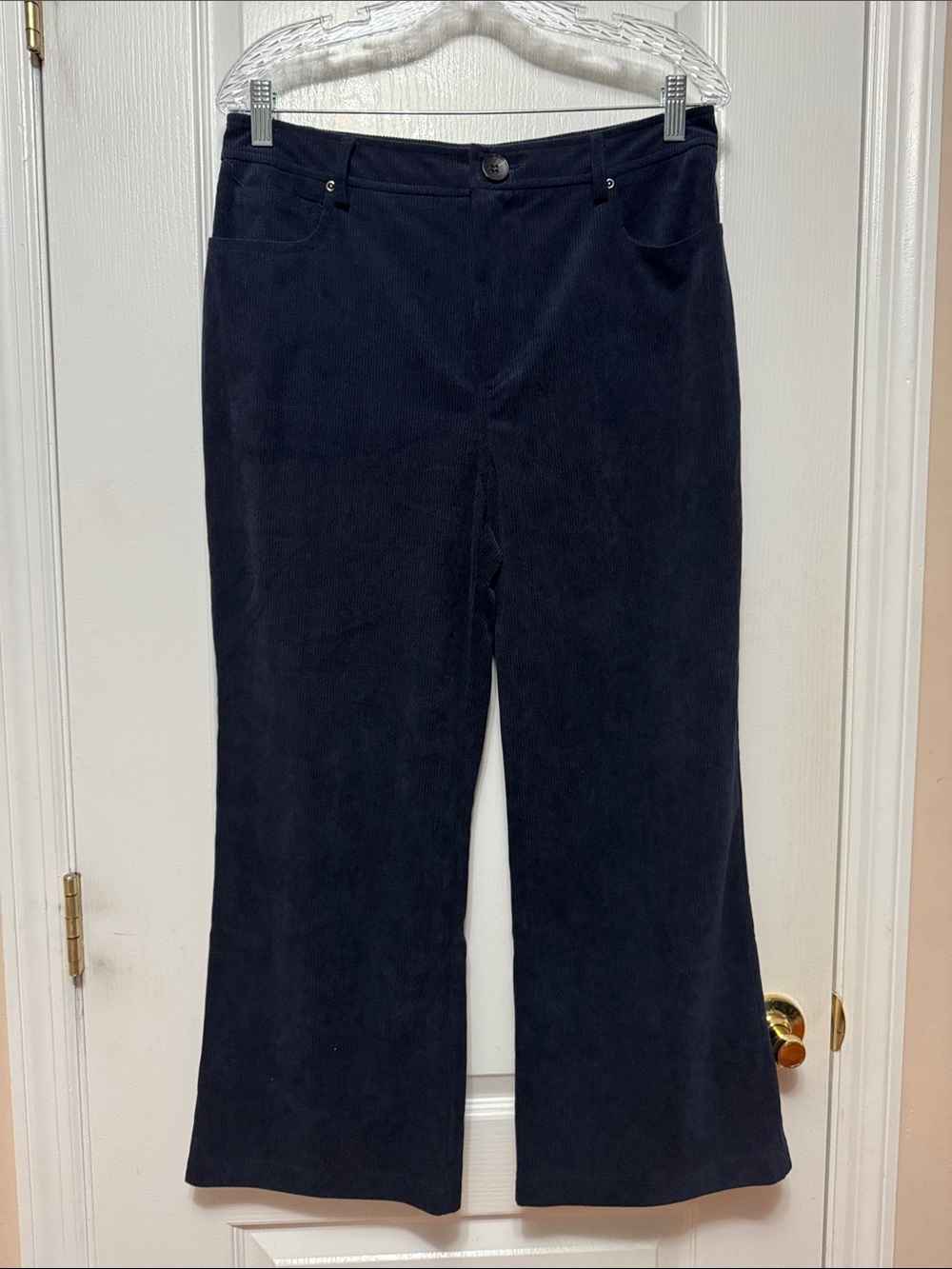 7 For All Mankind Navy Wide-Leg Corduroy Pant